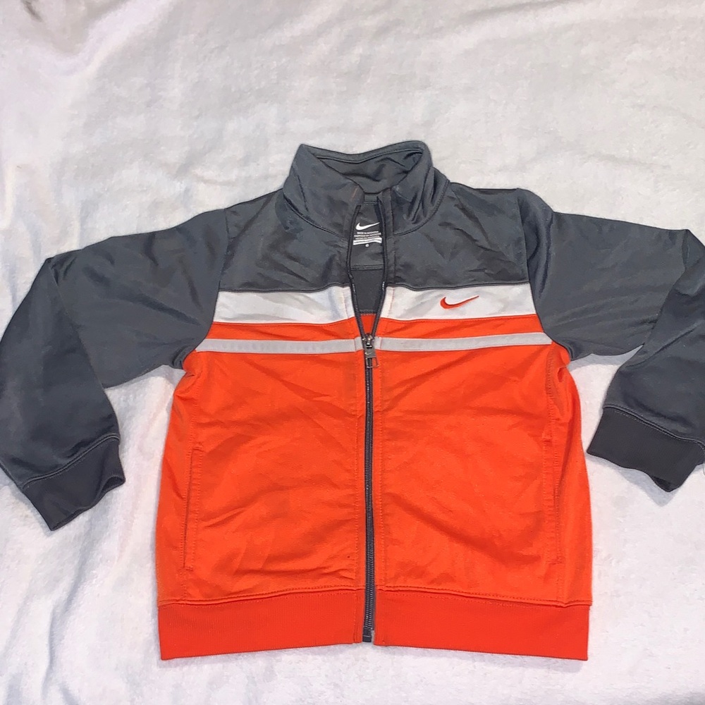 Nike Kids Orange & Gray Full-Zip Track Jacket